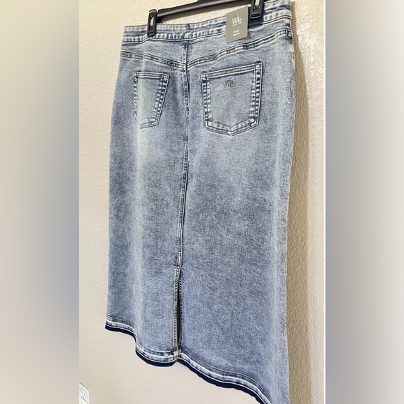New Wash Lab Selma Pieced Denim Maxi Skirt In Azure Wash Size 31 - Picture 7 of 11
